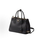 PRADA Galleria single-shoulder crossbody handbag, large size for women, black